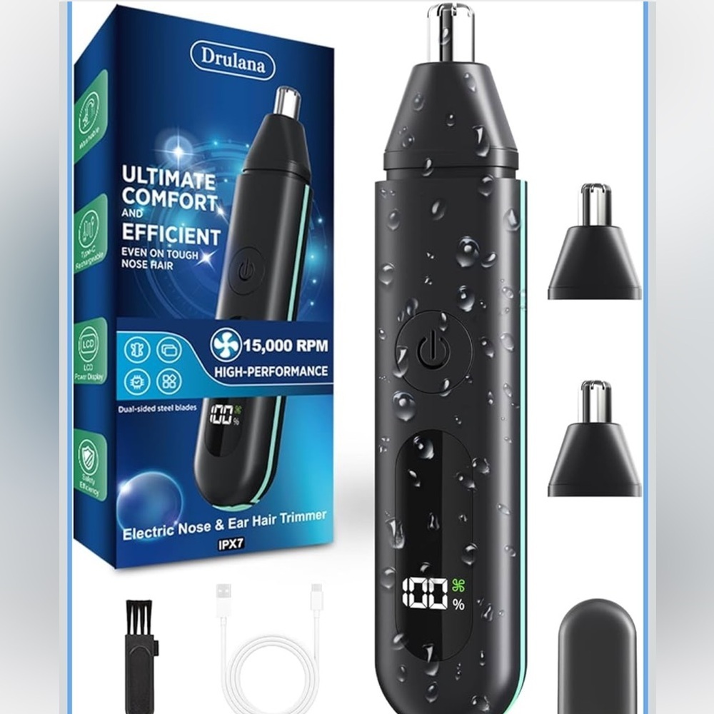 NEW Electric Nose & Ear Hair Trimmer - Black